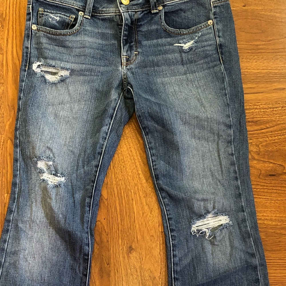American Eagle distressed bootcut jeans